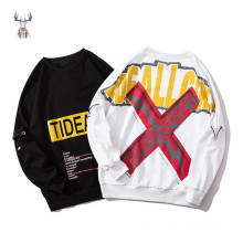 Hip pop street clothes custom mens printing loose crewneck sweatshirt